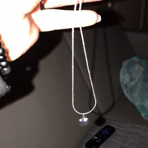 925 sterling silver necklace with sterling silver heart charm